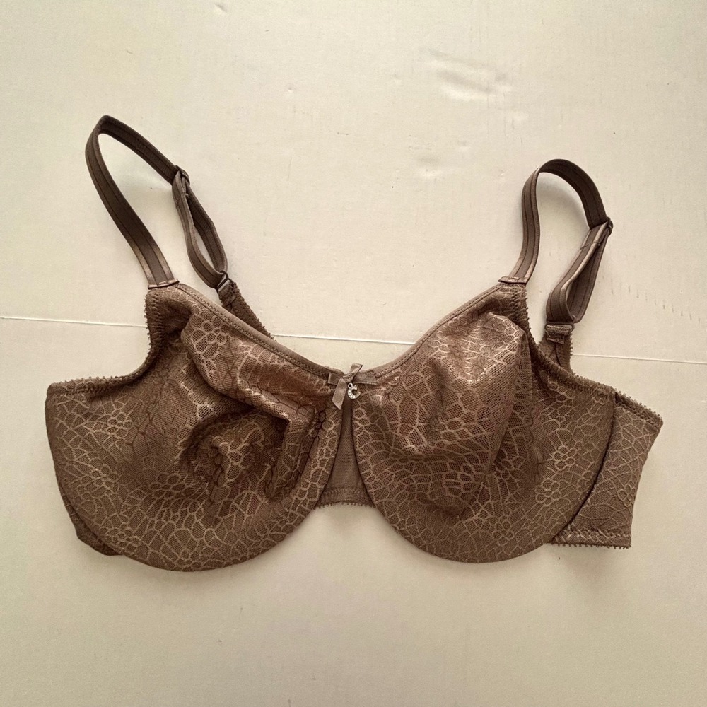 Chantelle C Magnifique Underwire Bra 36D Brown Lace Full Coverage 10065